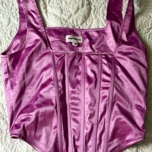 Superdown Fuchsia Satin Top